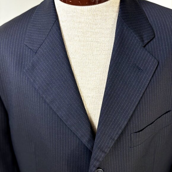 Pavone Sport Coat Lessona Superclass 120s Striped Blazer Sz 42S Wool Suit Jacket - Picture 1 of 12